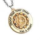 Iron Tony MK1 Reactor Keychain Necklace Energy Block Core Alloy Pendant Movie Peripheral Toys