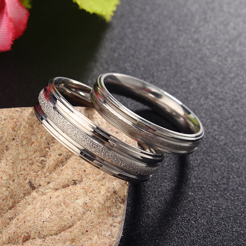 Sweet Couple Ring Silver Plated Simple Wedding Finger Ring
