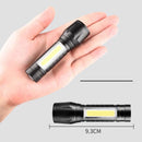 SHNEYU 7099 LED+COB 3Modes Zoomable USB Rechargeable Mini LED Tactical Flashlight Outdoor Waterproof Multifunctional Flashlight