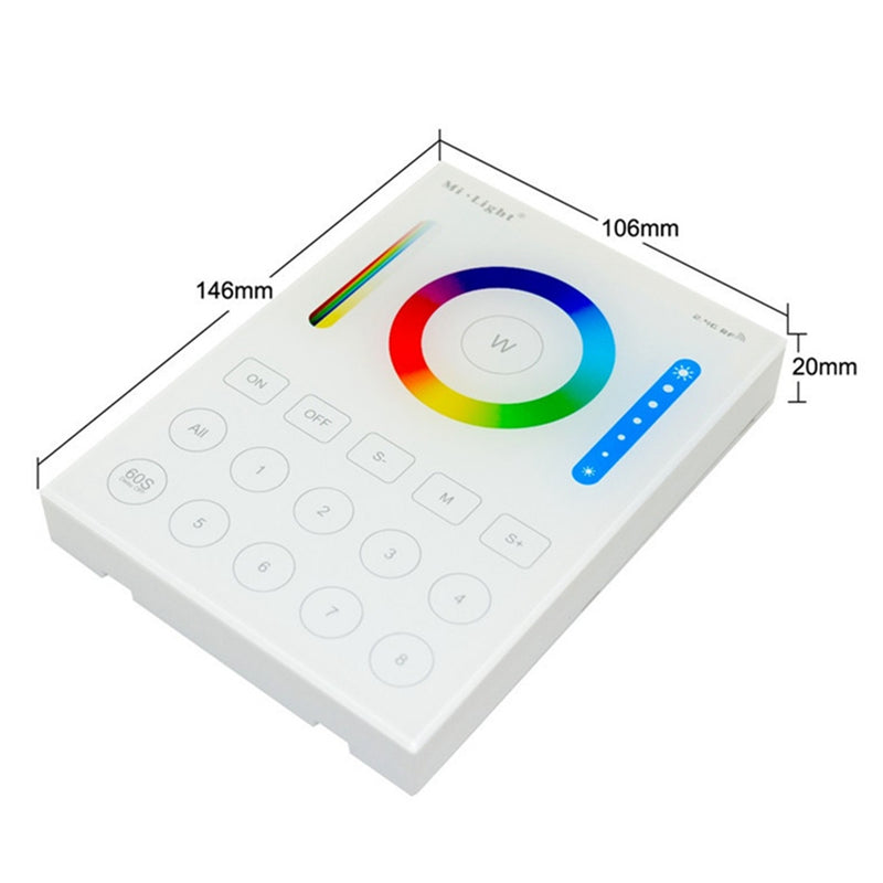 Milight B8 8-Zones Wall Mount Smart Panel LED Dimmer Controller Work With RGB+CCT Floodlight Bulb