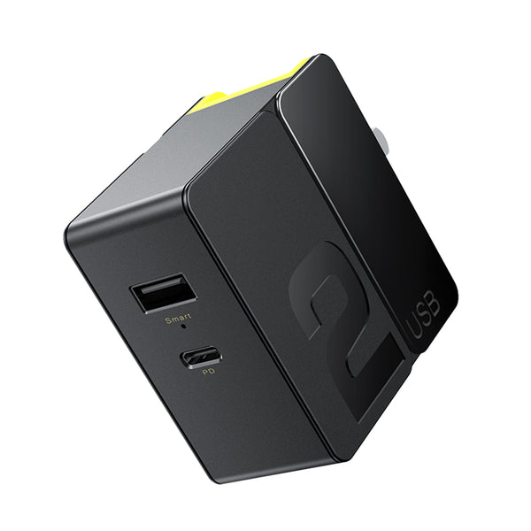 ROCK 65W Type C PD Dual Port Fast Charging USB Charger Adapter For iPhone 8Plus XS 11 Pro Huawei P30 Mate 30 Xiaomi Mi9 9Pro 5G S10+ 5G