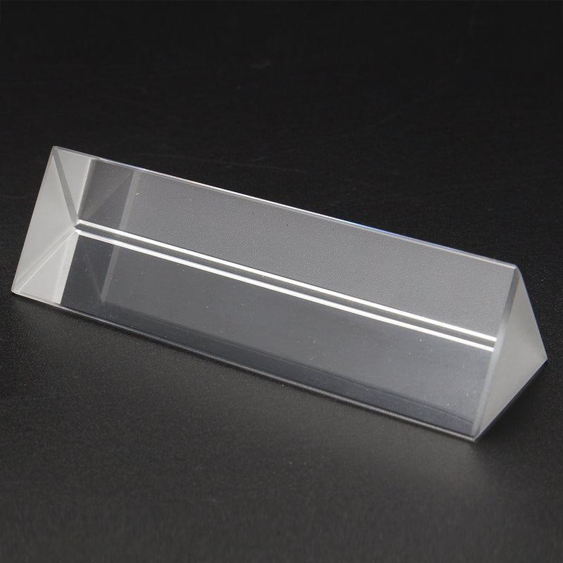 8cm Optical Glass Triple Triangular Prism Physics Teaching Light Spectrum