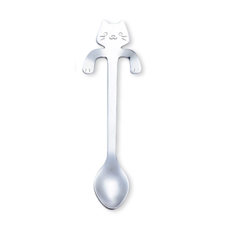 304 Stainless Steel Coffee Spoon Creative Kitty Hook Dirtproof Coffee Tea Spoon Scoop