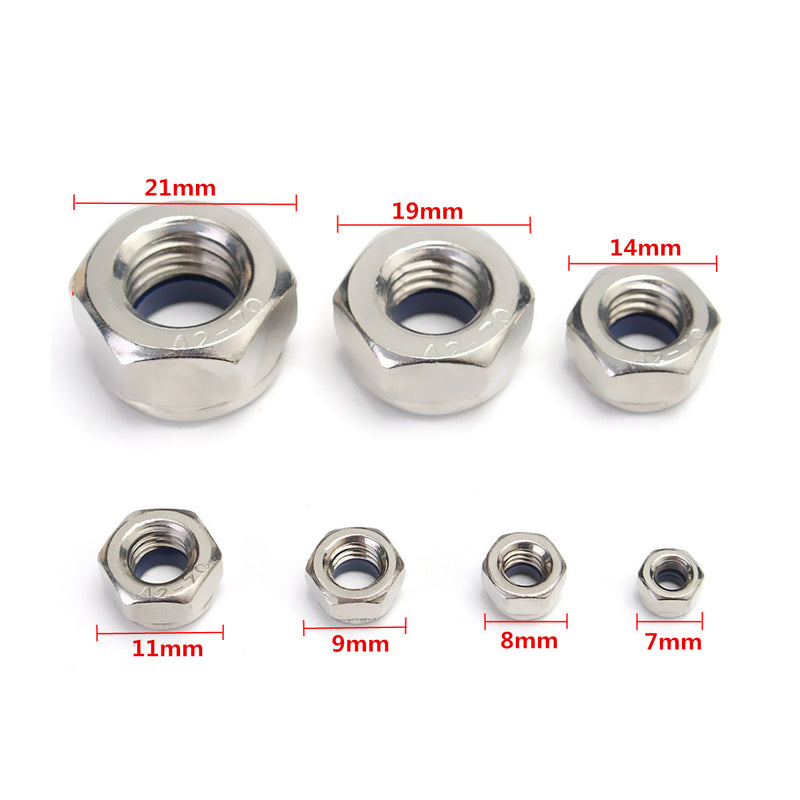 165Pcs Stainless Steel Nylon Insert Locknut Assortment Kit M3 - M12