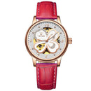 TEVISE T835A Women Automatic Mechanical Watch Fashionable Genuine Leather Band Watch