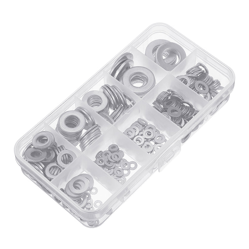 Suleve MXSW8 400Pcs Stainless Steel Flat Washer Assortment Set M2/2.5/3/4/5/6/8/10