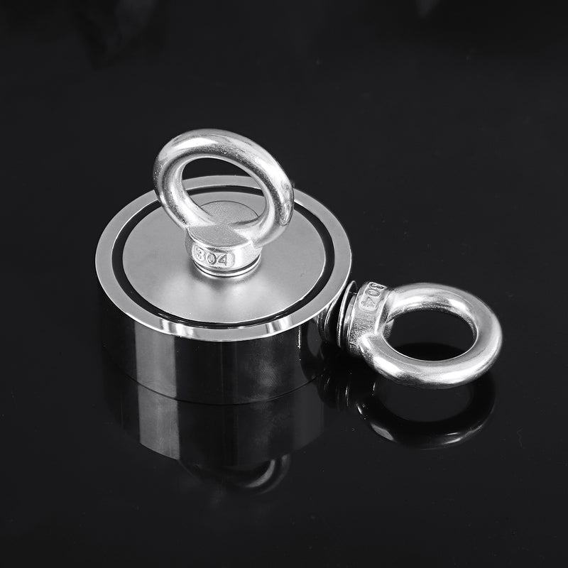 48/60/67/75mm Double Ring Neodymium Recovery Magnet Circular Ring Hook Steel Hunting Fishing Magnet
