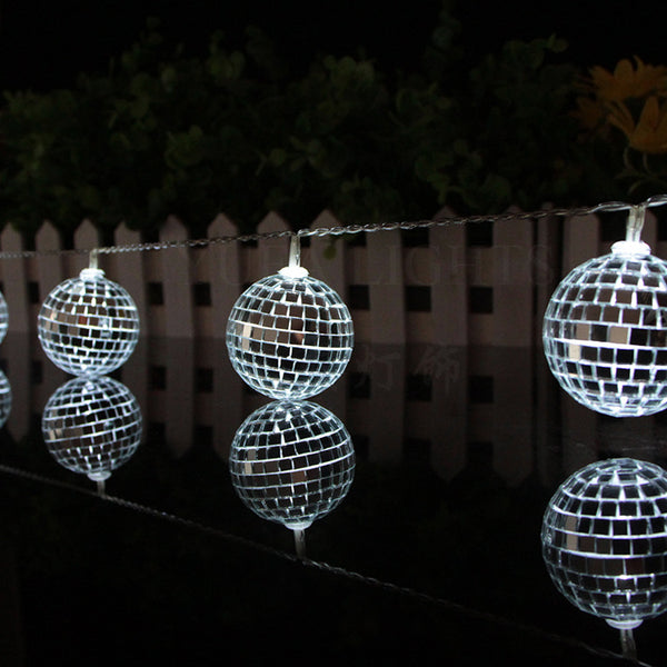 1.65M 10 Leds Mirror Ball Light LED Light String Home Holiday Decor Disco Lights Party Decorations