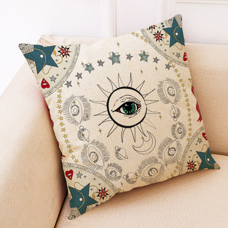 Mandala Tarot Creative Style Linen Throw Pillow Cover Home Office Back Cushion Cover Star Pillow Case