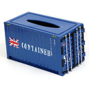 Rectangular Metal Tissue Box Shipping Container Shaped Paper Towel Holder Desktop Napkin Storage Container for Home Hotel