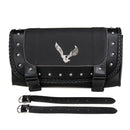 Black PU Leather Motorcycle Tool Bag Luggage Saddlebags Saddle Bag Universal For Harley