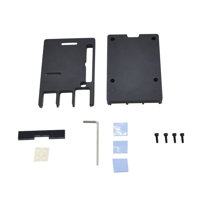 Black / Silver CNC Aluminum Alloy Ultra Thin Metal Box Protective Case For Raspberry Pi 4 Model B