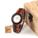 BOBO BIRD M19 Roman Number Date Display Women Wrist Watch Wooden Quartz Watch
