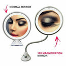 Makeup Mirror LED Light Suction Cup Wall Mirror 360 Rotation Bathroom Flexible Makeup Mirror