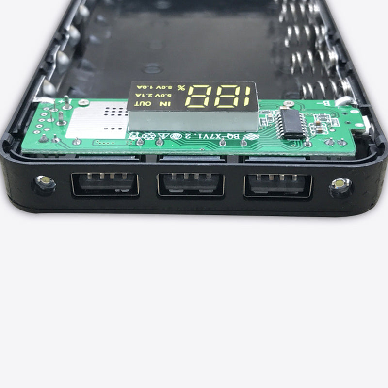 DIY 3 Port USB Mobile Power Bank Charger Case 5V 2A 7x 18650 Battery Kit Box