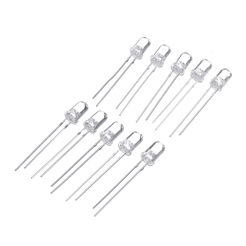 100pcs 5mm LED Diode 5 mm Assorted Kit Clear Warm White Green Red Blue UV Yellow Orange Pink F5 DIP DIY Light Emitting Diode Set