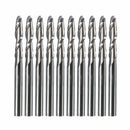 10pcs 1/8 Inch Shank 2 Flutes Carbide Ball Nose End Mills 17mm 2 Flute CNC Cutting Tool