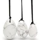 3Pcs Natural White Howlite Body Massage Stone Vaginal Muscle Tightening Kegel Exercise Egg