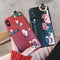 Fashion Flower Pattern Strap Ring Grip Stand Protective Case For iPhone XR/XS/XS Max/X/8/8 Plus/7/7 Plus/6s/6s Plus/6/6 Plus