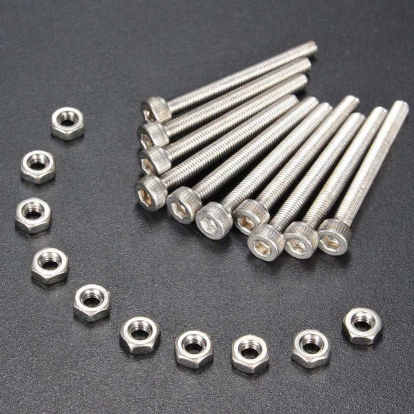 10pcs M3X30mm Stainless Steel Hex Socket Head Screw Bolt And Nut Set