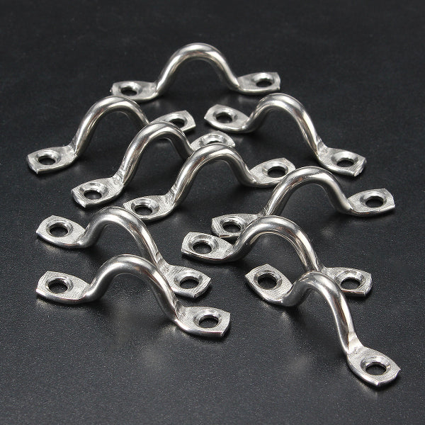 10Pcs Stainless Steel Boat Marine Canopy Bimini Pad Eye Strap Loop 5mm