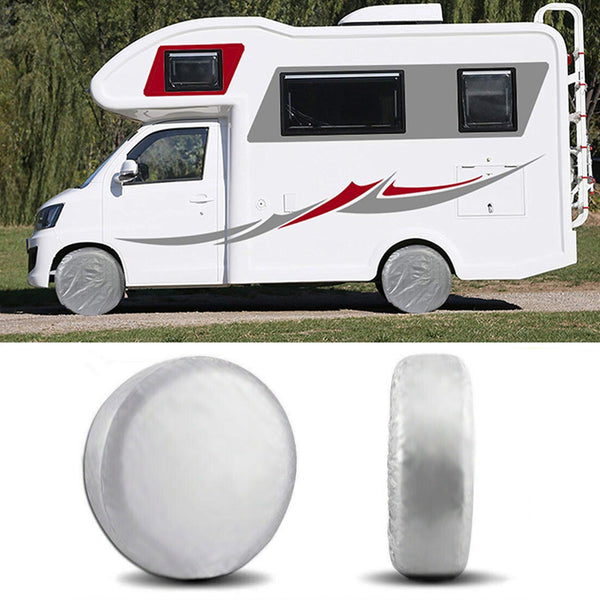 2Pcs Silver Spare Wheel Cover Tyre Tire Storage Bag for Car Van Caravan Truck