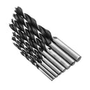 Drillpro 8pcs 3-10mm Twist Drill Bit Carbon Steel 3 Flutes Wood Drill Bit Woodworking Tool