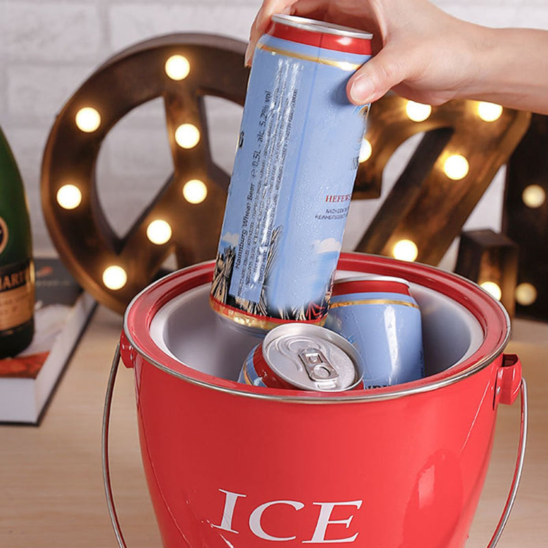 Double Wall 4L Ice Bucket Spit Barrel Container KTV Club Bar Tools Ice Container With Scoop & Lid