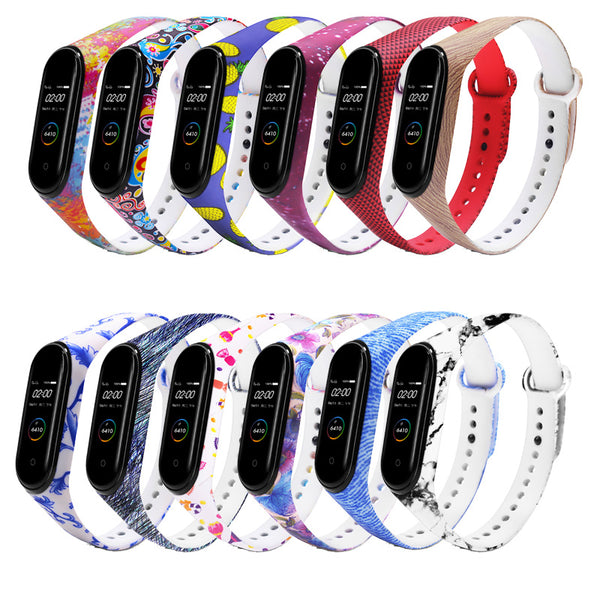 Colorful Pattern Watch Band Watch Strap Silicone Strap for Xiaomi Miband 4 Miband 3