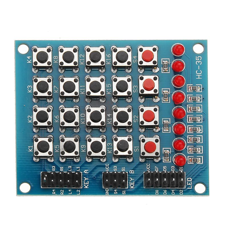 10pcs 8 LED 4x4 Push Button Switch 16 Keys Matrix Independent Keyboard Module For AVR ARM STM32