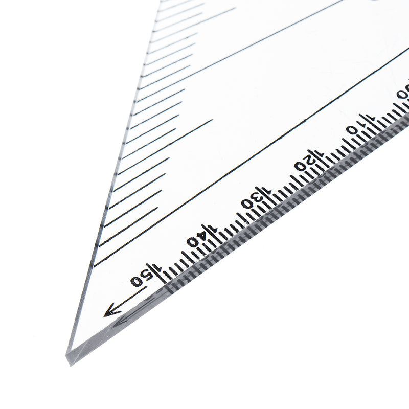 2pcs Navigation Triangular Protractor 300mm Acrylic Hypotenuse Nautical Squares