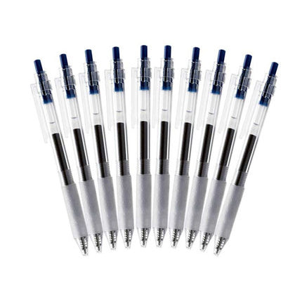 KACO KEYBO 10 Pcs/Pack Transparent Barrel Gel Pens 0.5mm Writing Signing Pen For Student School Office Supplies