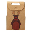 Merry Christmas Paper Bags Biscuits Portable Tote Bag for Cafe Bakery Box Gift