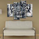 Miico Hand Painted Four Combination Decorative Paintings Tiger Head Wall Art For Home Decoration