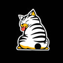 3D Car Stickers Cartoon White Cat Moving Tail Rear Window Wiper Reflective Decals