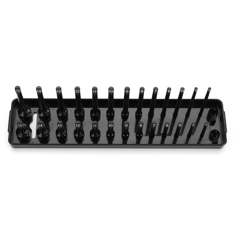 1/4 Inch Metric 28 Slot Socket Rack Storage Rail Tray Holder Shelf Organizer Machinery Parts