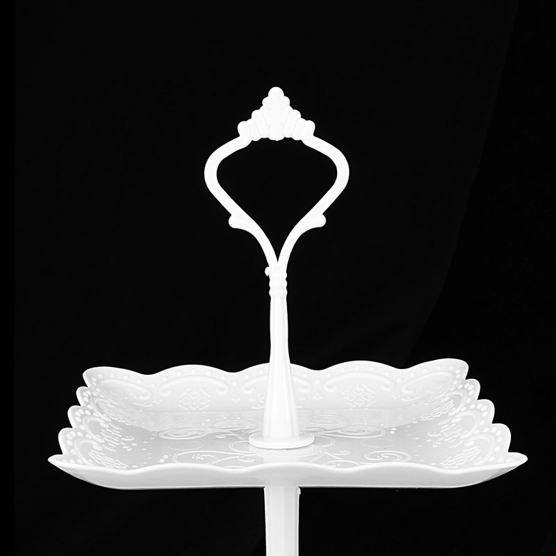 3 Tier Cake Stand Afternoon Tea Wedding Plates Party Embossed Display Tableware Cake Decorations