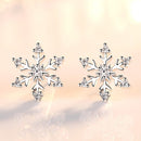 Elegant Snowflake Zircon Earrings Sweet Christmas Gift Earring Stud For Women