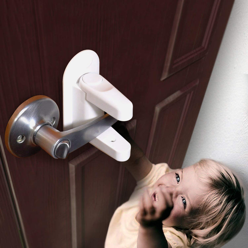 Door Lever Lock (2 Pack) Child Proof Doors & Handles 3M Adhesive Child Safety Door Lock