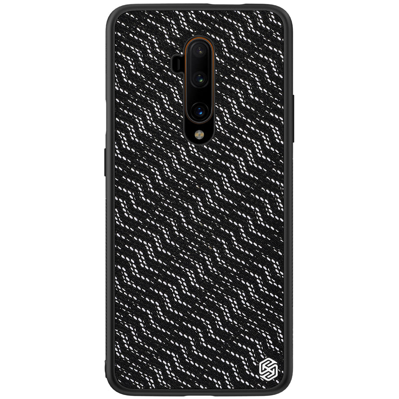 For OnePlus 7T Pro Case NILLKIN Luxury Luster Twinkle Shield Woven Polyester + PU Leather Hard Back Protective Case
