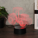 Tractor Drag Racing 3D Night Light Colorful LED USB Lamp Touch Remote Controller