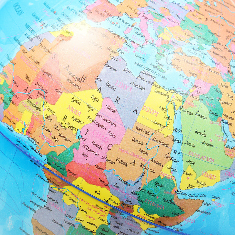 World Globe Earth Ocean Atlas Map With Rotating Stand Geography Educational Desktop Decorations