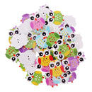 50 Pieces Cartoon Colorful Owl Shape Wooden Buttons 2 Holes For Sewing Crafts
