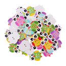 50 Pieces Cartoon Colorful Owl Shape Wooden Buttons 2 Holes For Sewing Crafts