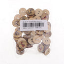 50 Pieces Mixed Wood Round 2 Hole Sailing Buttons for Sewing Scrapbooking 15mm