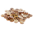 50 Pieces Mixed Wood Round 2 Hole Sailing Buttons for Sewing Scrapbooking 15mm