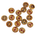 50 Pieces Mixed Wood Round 2 Hole Sailing Buttons for Sewing Scrapbooking 15mm