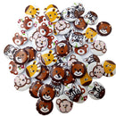 50 Pieces Mixed Painted Cartoon Animal Wood Buttons Sewing Crafts For kids Children 20mm