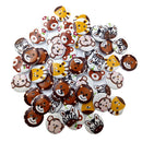 50 Pieces Mixed Painted Cartoon Animal Wood Buttons Sewing Crafts For kids Children 20mm