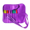 Polyester Knitting Needle Crochet Hook Organizer Bag Pouch Holder Storage Case Purple